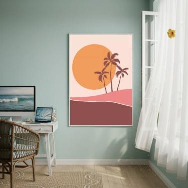 Imagem de Quadro Decorativo Arte Praia Durante O Dia-70x50cm
