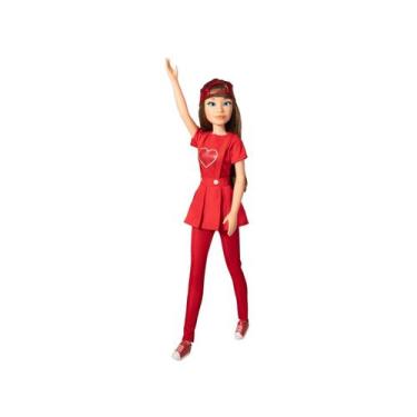 Imagem de Nova Boneca Gi Neto Luccas Neto Aventureira Vermelha 54Cm - Baby Brink