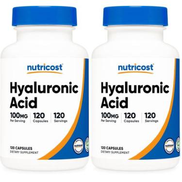Imagem de Nutricost Ácido Hialurónico 100 mg 120 Cápsulas Vegetales Pack de 2