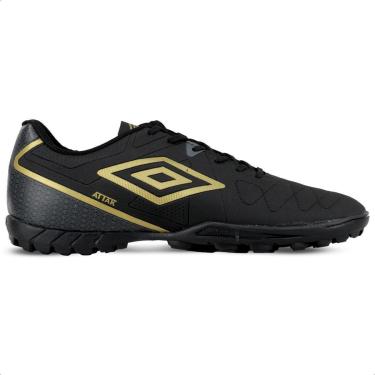 Imagem de Chuteira Umbro Society Attak Eternal Preto e Dourado - Masculino-Masculino