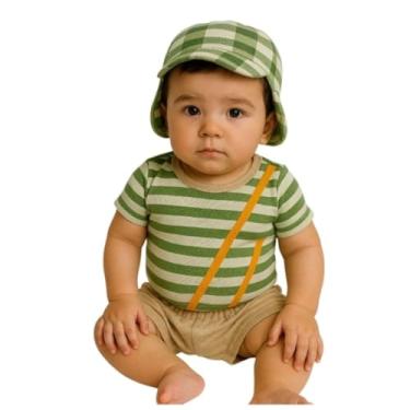 Imagem de Fantasia do Chaves bebê menino com chapéu Turma do Chaves (Listrado, 2 anos)