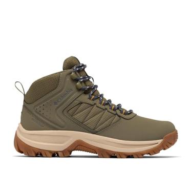 Imagem de Columbia Botas de caminhada e caminhada femininas Transverse Hike Wp Wide Mid Rise, Stone Green Raw Honey, 40.5 EU