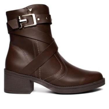Imagem de Bota Cano Médio Feminina Mississipi Napa Tiras Marrom-Feminino