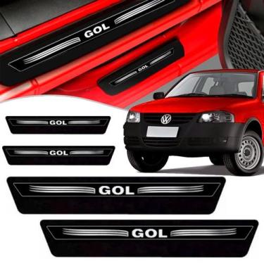 Imagem de Kit 8 Peças Soleira Adesivo Porta Vw Gol 4 Portas G4 G5 G6 G7 - Emblem