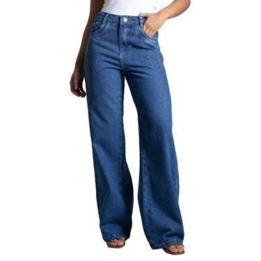 Imagem de Calça Jeans Sawary Wide Leg - 282980 - Azul médiobr 40, Azul, 40