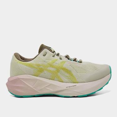 Imagem de Tênis Asics Novablast 5 TR Feminino, Cinza, Verde, 37
