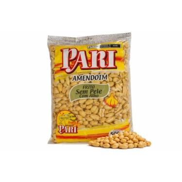 Imagem de AMENDOIM PARI 500g FRITO SEM PELE COM ALHO SALGADO CROCANTE
