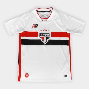 Imagem de Camisa Infantil São Paulo I 26/27 Torcedor New Balance, Branco, Vermel