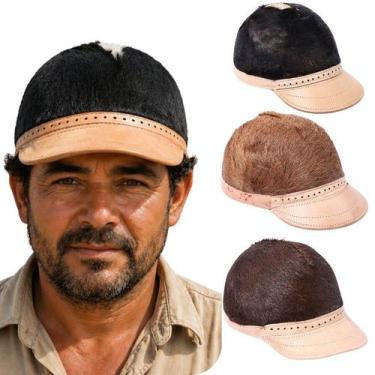 Imagem de Boné de Couro Pelo Natural Vaqueiro Bode Nordestino Legítimo - Lepzo, 