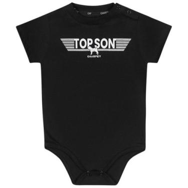 Imagem de Body Infantil Charpey Bebê Filho Top Son Macacão Preto Manga Curta Ver