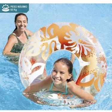 Imagem de Boia redonda inflável para Piscina. Modelo Circular grande Flor 91cm I