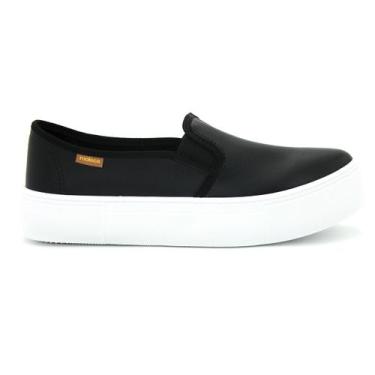 Imagem de Tênis Moleca 5658.530 Sola Alta Sem Cadarço Casual Feminino, 38, Preto