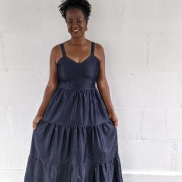 Imagem de Vestido jeans longo com babados D&A modas, GG