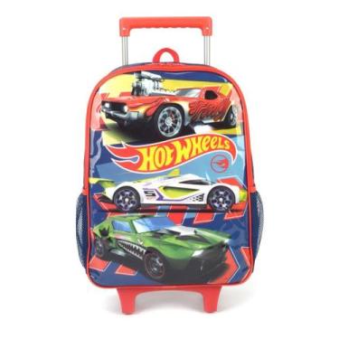 Imagem de Mochila Escolar De Carrinho Infantil Hot Weels Azul