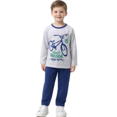 Imagem de Pijama de inverno infantil menino de malha blusa e calça - Uze Fashion