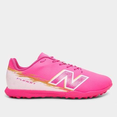 Imagem de Chuteira Society New Balance Furon Unissex, Rosa, Branco, 42