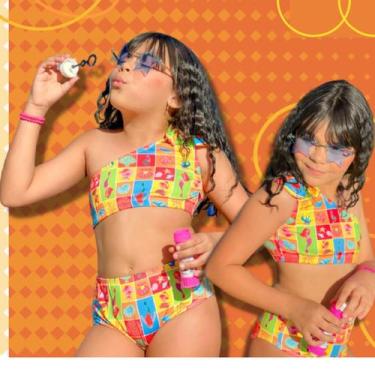 Imagem de Biquini Infantil Menina Juvenil Proteção UV Verão Moda Praia - Click B