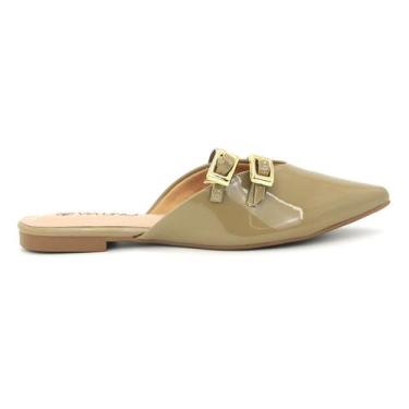 Imagem de Sapato Via Uno 866053 Sapatilha Mule Bico Fino Feminino, 38, Oliva