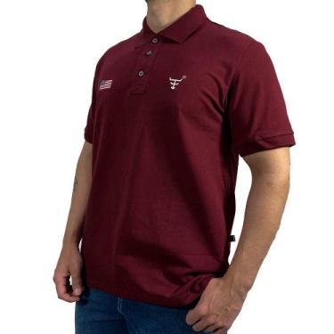 Imagem de Camisa Polo Texas Farm Original Bordo Com Bordado, Bordô, XG
