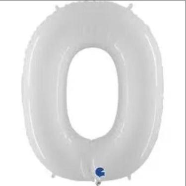 Imagem de Balão 40 numero 0 branco flexmetal