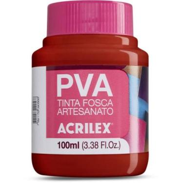 Imagem de Tinta PVA Fosca para Artesanato Vermelho Escarlate 100ML Pacote com 6 