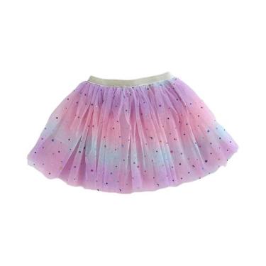 Imagem de Saia Tutu De Camadas Múltiplas Para Meninas Princesas Com Cintura Elás