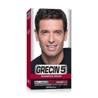 Imagem de GRECIN 5 SHAMPOO COLOR CASTANHO (H-35) 60ML - Tonalizante para Cabelos