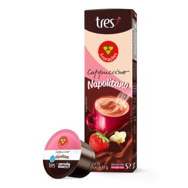 Imagem de Cápsula de Café Tres 3 Corações Cappuccino Napolitano 10 Unidades, Cap