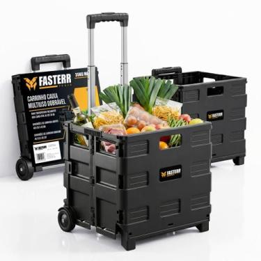 Imagem de Carrinho Dobrável Multiuso Portátil Vira Maleta Cesto Feira FST021 - F