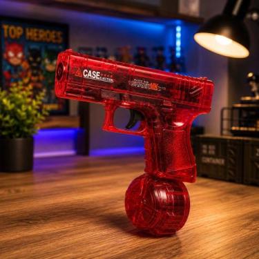 Imagem de Pistola De Água Elétrica Recarregável Com Luzes Led Tambor - IMPORTUDO