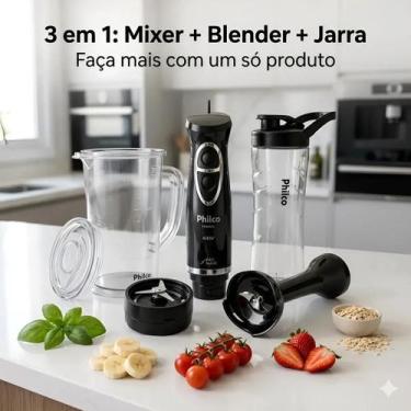 Imagem de Mixer 2 em 1 400W Liquidificador Portátil Copo Blender 4 Lâminas Pro M