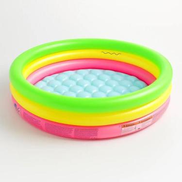 Imagem de Piscina Inflável 3 Anéis Coloridos 62L  1,02m x 25cm Infantil - Bel Fi