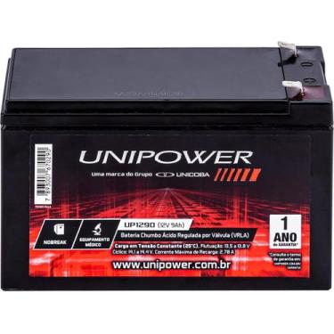 Imagem de Bateria Selada Unipower 12v 9ah Alarmes Cercas Nobreak