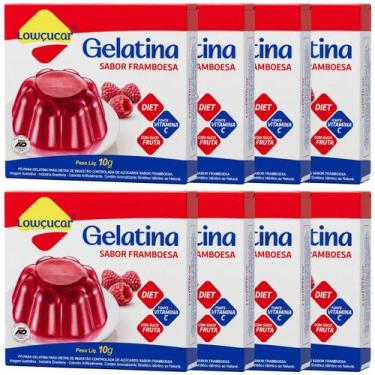 Imagem de Kit 8 Unid. Gelatina Lowçucar Sabor Framboesa 10G