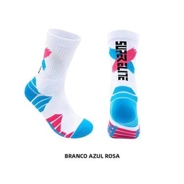 Imagem de Meias Esportivas Masculinas De Cano Alto 1 Par, Acolchoadas Com Absorç