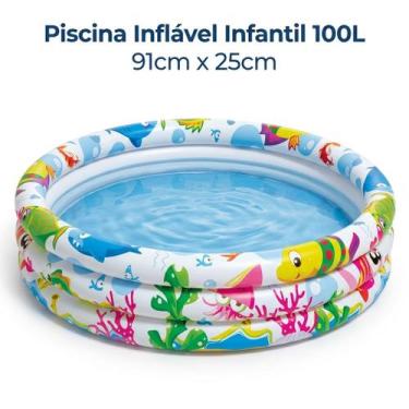 Imagem de Piscina Inflável Vari Tudo Infantil 100L Redonda 91cm Fácil de Montar 