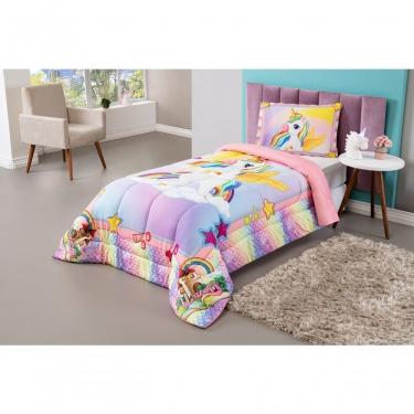 Imagem de Edredom Sleepy Kids Toque Suave e Confortável Estampa Infanto Juvenil Branco Enxovais Davy