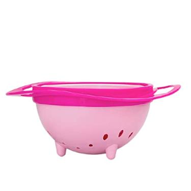 Imagem de Pratinho Giratório Tigela Infantil Mágico Não Derrama Alimentação Infantil Higiênico Crianças Pequenas Bebê (Rosa)