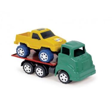 Imagem de Caminhão Plataforma Brinquedo Grande Reboque Guincho Pick-Up - Injetsu