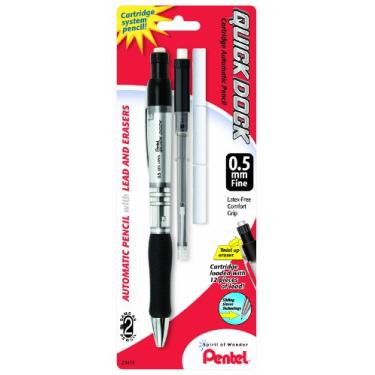 Imagem de Pentel Lapiseira automática Quick Dock com refil e 3 borrachas, 0,5 mm, 1 pacote (QD5ELE3BP)