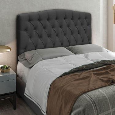 Imagem de Cabeceira Greta Cama Box King 195cm Linho Grafite