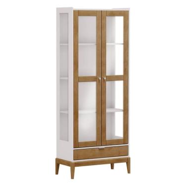 Imagem de Cristaleira Vitrine Linha Milão Off White/freijó
