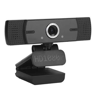 Imagem de Webcam 1080p com microfone e capa de lente, webcam HD para computadores, PC, laptop, desktop, USB plug and play, ângulo amplo de 90 graus, para aprendizagem ao vivo