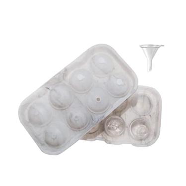 Imagem de Bandeja de cubo de gelo 6 cavidades esféricas molde de gelo bandeja de silicone uísque bola de gelo fazendo você mesmo molde pop de sorvete bandeja de cubo redondo acessórios de cozinha molde de cubo de gelo (cor: 8 furos)
