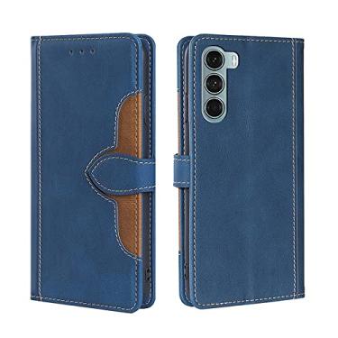Imagem de For Motorola Moto G200 5G/Edge S30 Stitching Skin Feel Magnetic Buckle Horizontal Flip PU Leather Case
