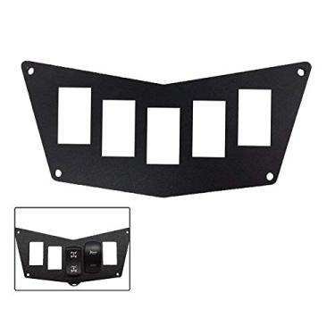 Imagem de Painel de painel de alumínio preto da BUNKER INDUST para Polaris RZR XP 900 800 S570 com 5 compartimentos para interruptores, painel de interruptor basculante