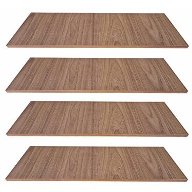 Imagem de Kit 6 Prateleiras Mdf 45x10 Freijó Nicho Livros Revista