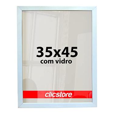 Imagem de Moldura 35X45 Com Vidro Foto Poster Fotografia Impressão Retrato Cor:Branca