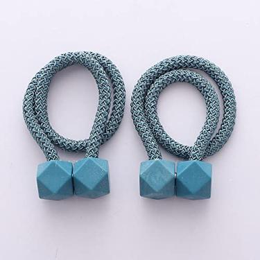 Imagem de Botão de cortina de ímã de polígono de diamante criativo sem perfurar suportes de cortina de tiebacks de cortina de botão de atração magnética simples, T3,2 PCS