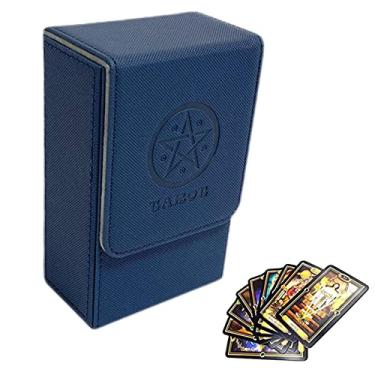 Imagem de Suporte para tarô, Tarot Card Organizador Couro | Cartões Deck Box GranCapacidaProteção Forte Caixa Armazenamento Antiderrapante Adequado para Jogos Baodan